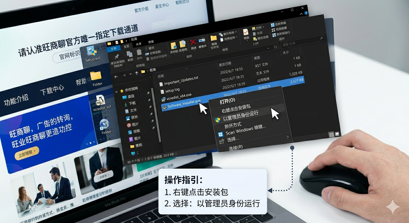 Windows系统右键安装包以管理员身份运行的选项截图